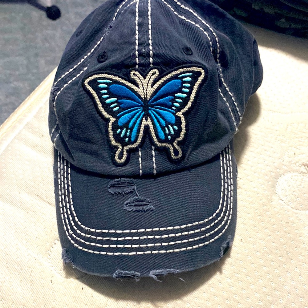 Blue Jean butterfly hat